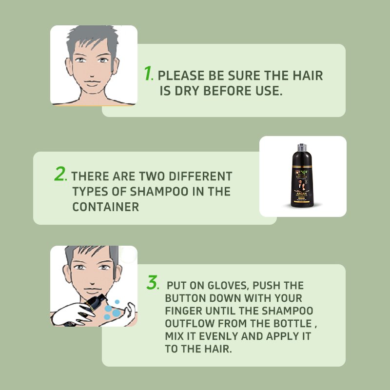 Wholesale Natural Instant Hair Dye Black Shampoo Fast Hair Dye Brown Shampoo For man and Woman Argan Speed Hair Color Shampoo