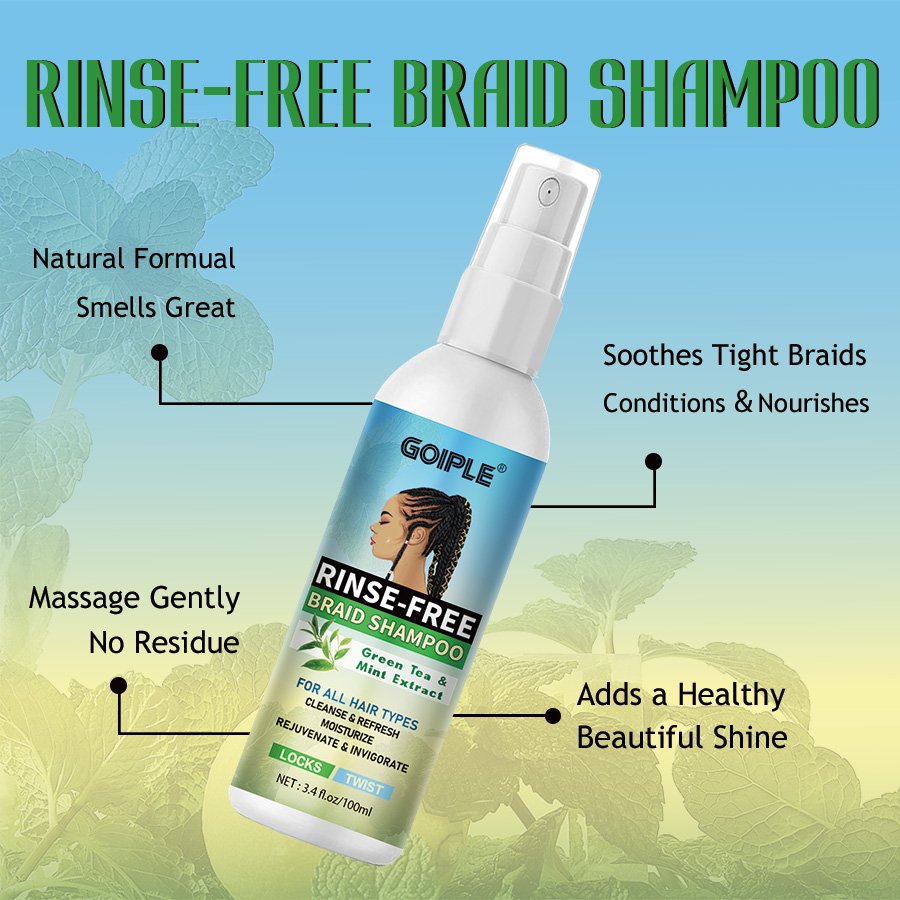 Wholesale OEM Braid Cleanser Hydrating Twists Weaves Shampoo Spray Moisturizing Rinse-free Braid Shampoo for Braided Hair