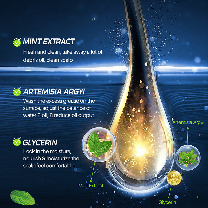 Custom Refreshing Scalp Deep Cleansing Peppermint Oil Men's Sampoo Sulphate Free Hair Shampoo