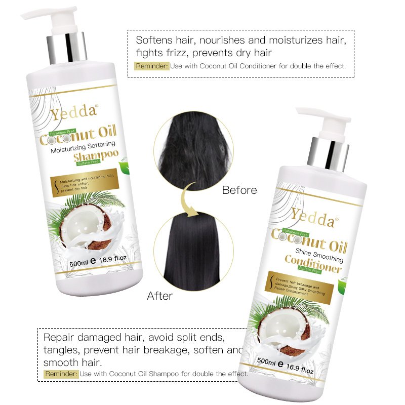 private label organic coconut oil wig hair care shampoo and conditioner