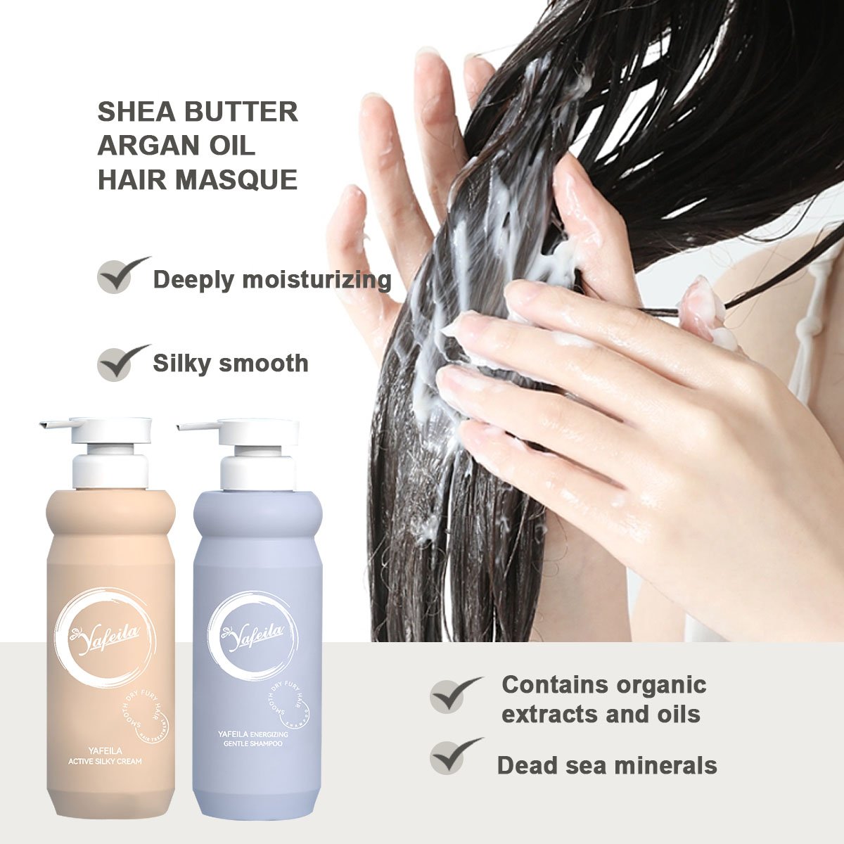 Ginger Plant Extract Anti-hair Loss Hair Shampoo 500ml Honey Moisturizing Softening Shampoo and Conditioner Set