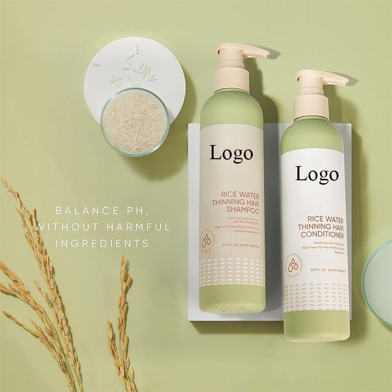 Private Label Hydrating Organic Anti Hair Loss Rice Water Shampoo And Conditioner Hair Care For Oily Skin