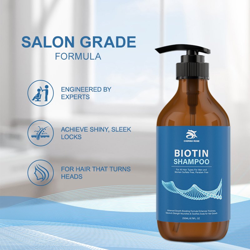 Private Label Biotin Vitamin Rosemary Extract Fortify Hair Vegan Gentle Formula Hair Growth Shampoo