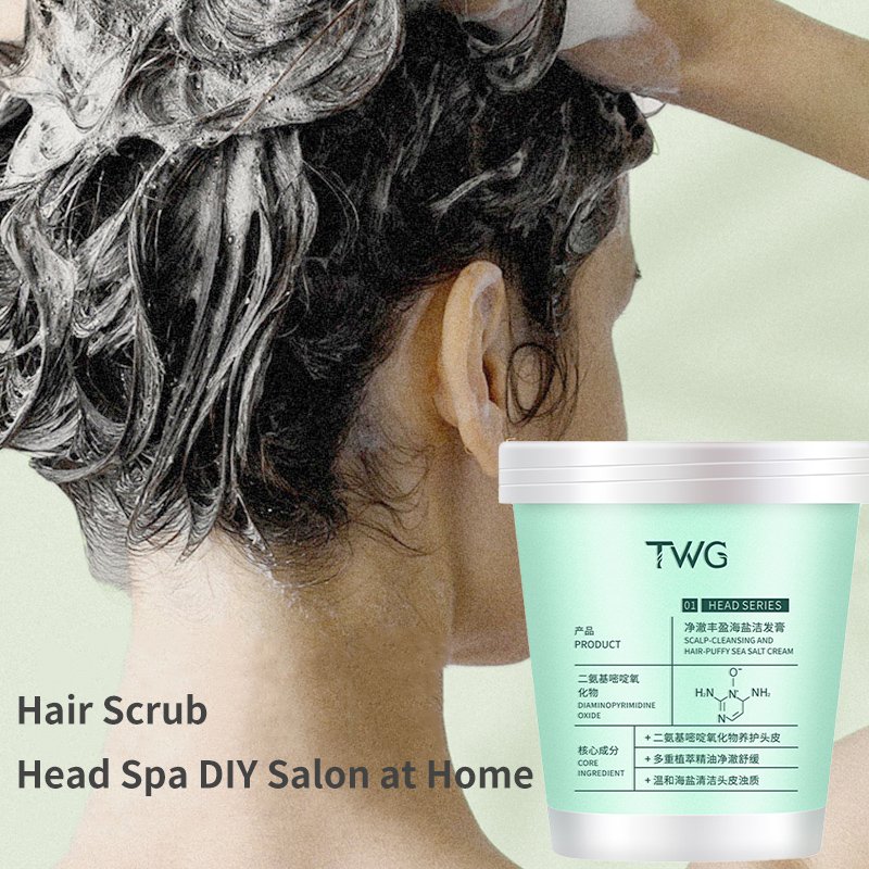 TWG Hair Care Sea Salt Scalp Massager Scrub Hair Shampoo Anti Dandruff Exfoliating Nourishing Hair Scalp Scrub