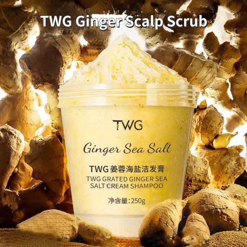 TWG Hair Care Sea Salt Scalp Massager Scrub Hair Shampoo Anti Dandruff Exfoliating Nourishing Hair Scalp Scrub