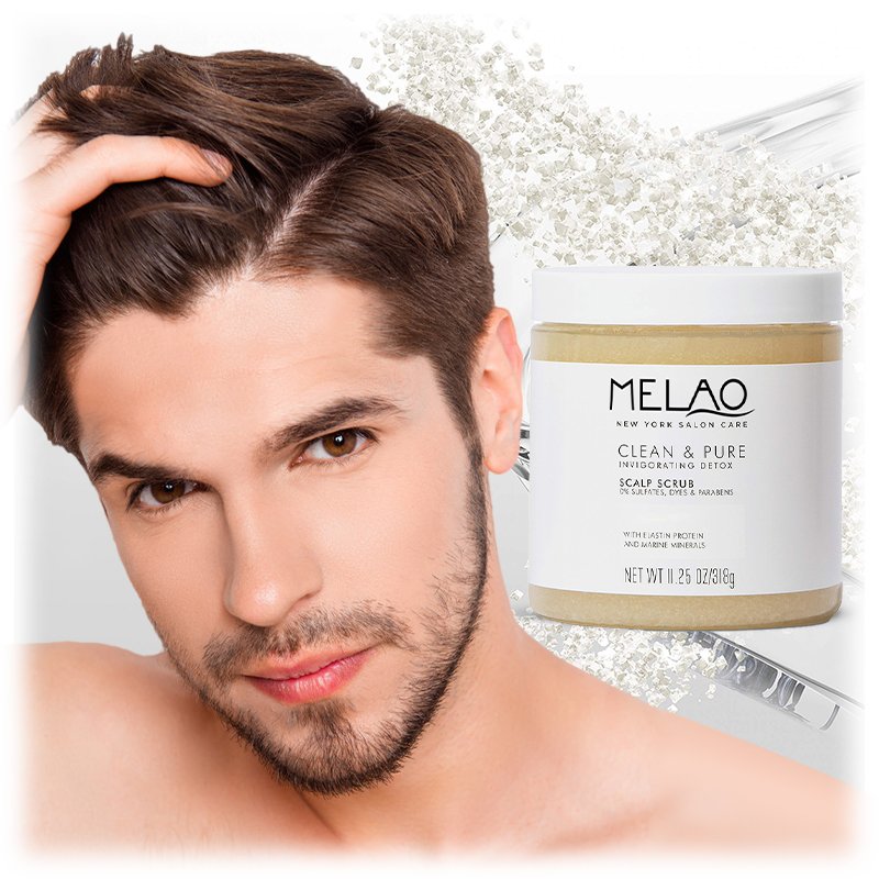 MELAO 100% Pure Natural Exfoliating Hair Massager Scrub Hair Wash Sea Salt Shampoo Scalp Scrub Exfoliator