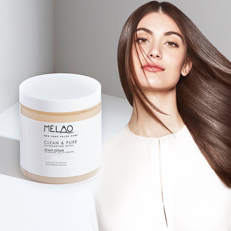 MELAO 100% Pure Natural Exfoliating Hair Massager Scrub Hair Wash Sea Salt Shampoo Scalp Scrub Exfoliator