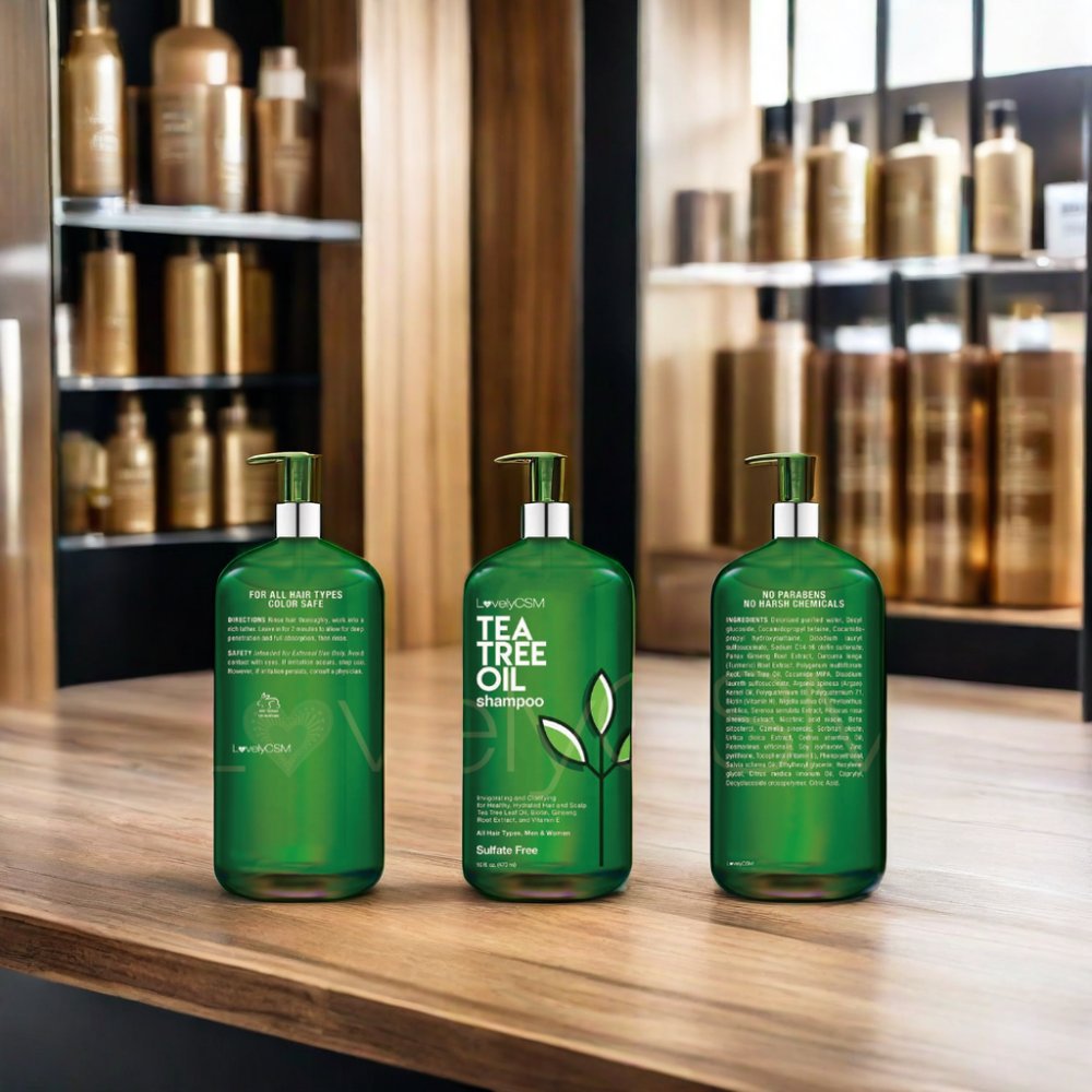 OEM hair grow shampoo hair loss sulfate paraben free ginger mint tea tree oil shampoo hair growth oil shampoo for men and women