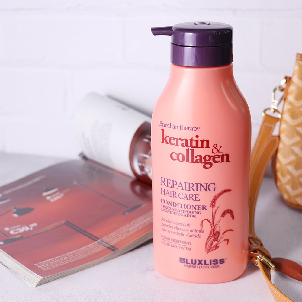LUXLISS Manufacturer Nourishing Cleansing Keratin Collagen Shampoo and Conditioner Private Label Hair Care for Damage Hair