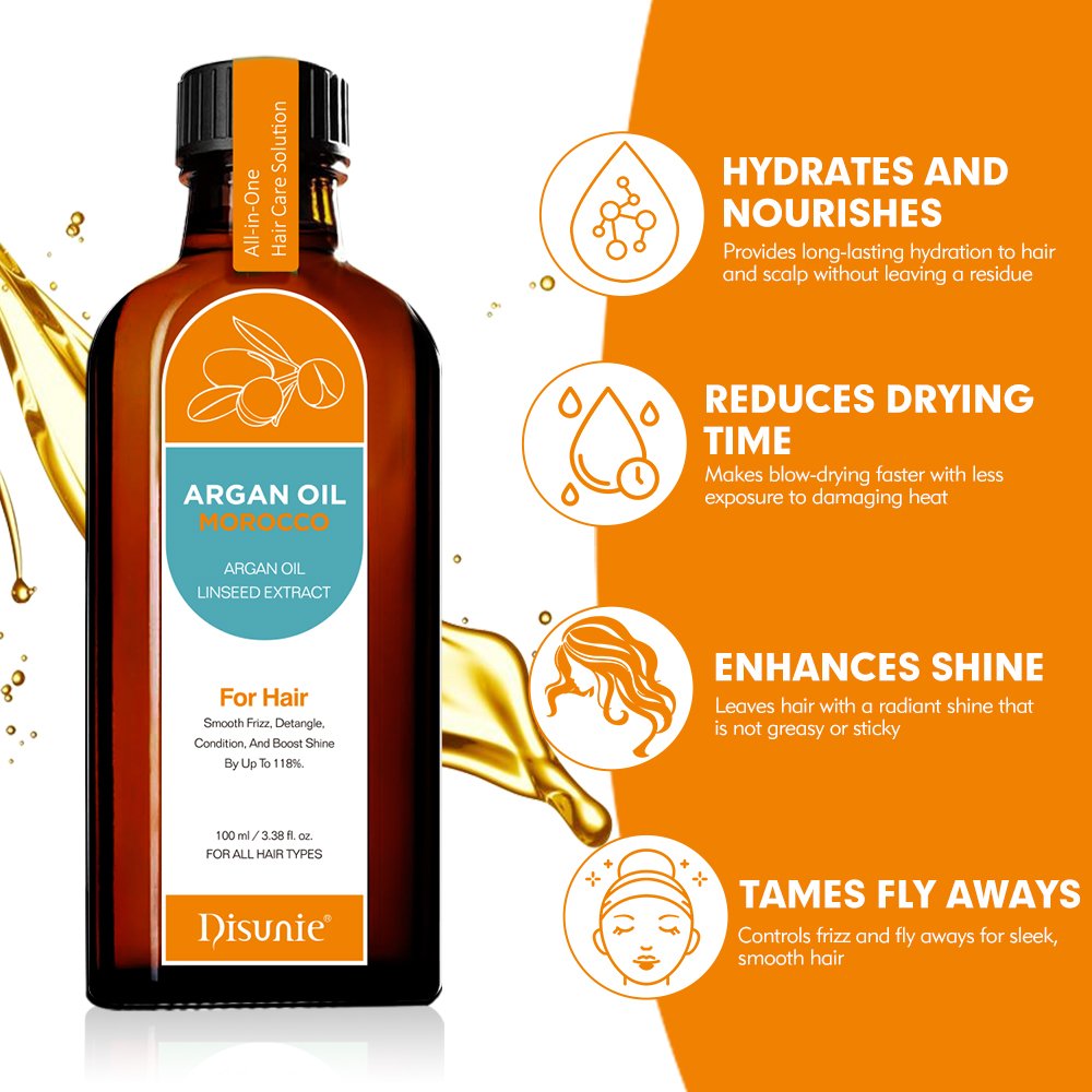 Disunie Herbal Hair Care Oil Argan Oil With Linseed Extract Deep Moisturizing Hair Damage Repair Products