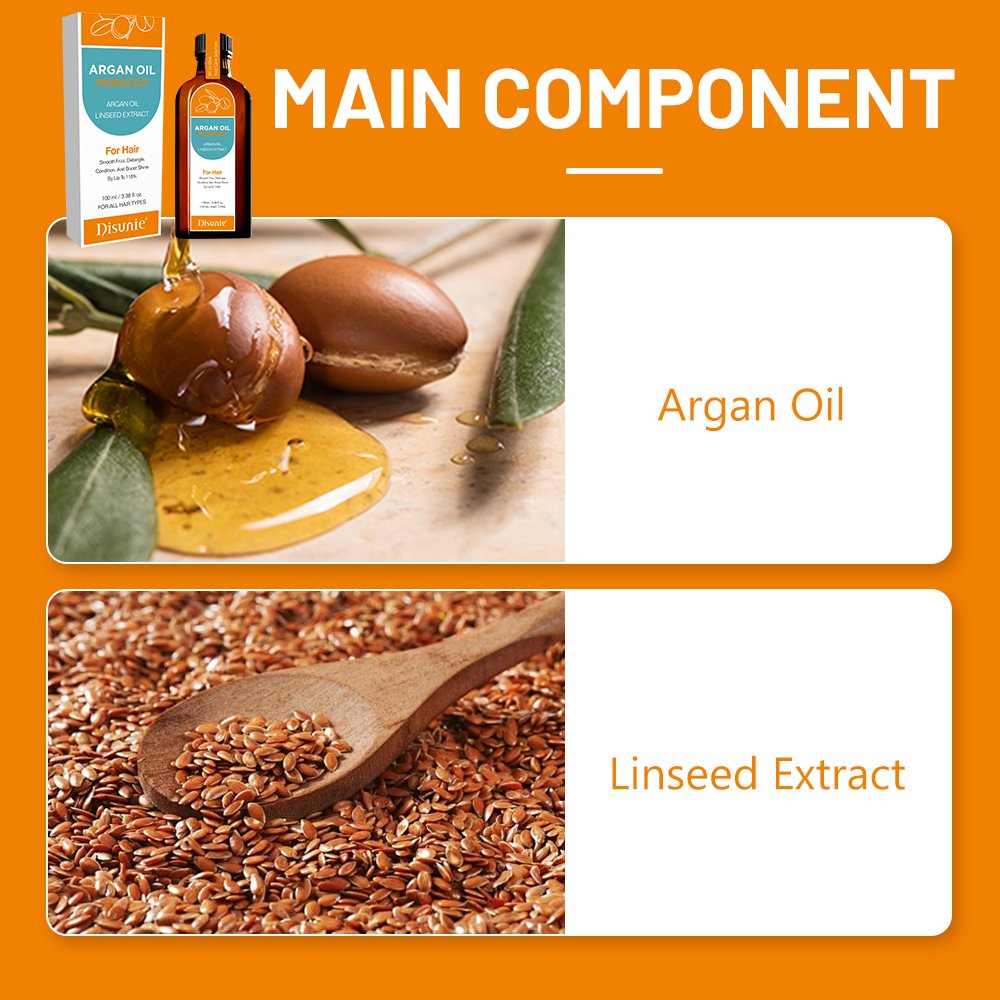 Disunie Herbal Hair Care Oil Argan Oil With Linseed Extract Deep Moisturizing Hair Damage Repair Products