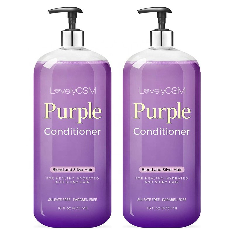 OEM OBM Sulfate Paraben Free Shampoo Blond Silver Hair Repair Silver Anti Brass Yellow Hair Loss Purple Shampoo and conditioner