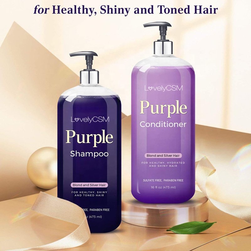 OEM OBM Sulfate Paraben Free Shampoo Blond Silver Hair Repair Silver Anti Brass Yellow Hair Loss Purple Shampoo and conditioner