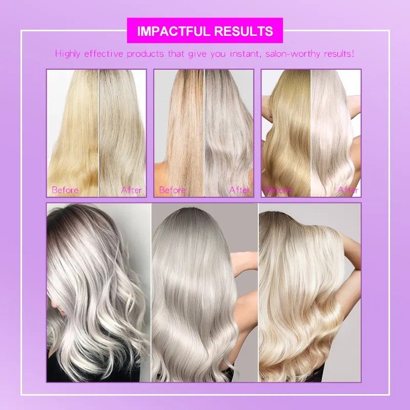 Private Label Purple Shampoo For Blonde Hair Anti- Brassy Purple Toner No Yellow Shampoo Salon Quality Violet Silver Shampoo