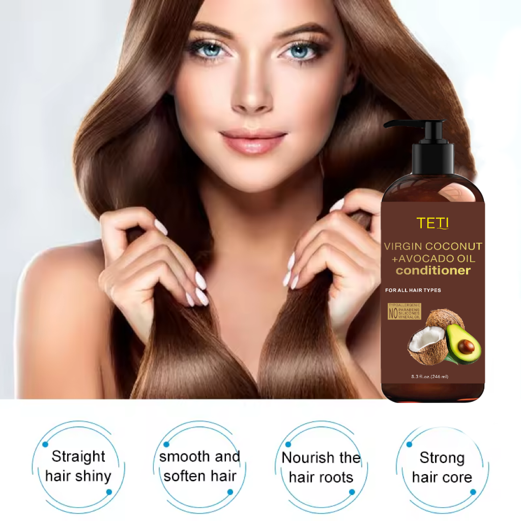 246ML Apple cider Vinegar Shampoo and Conditioner Set with Coconut and Avocado Oil - Gentle shampoo Set for men and women