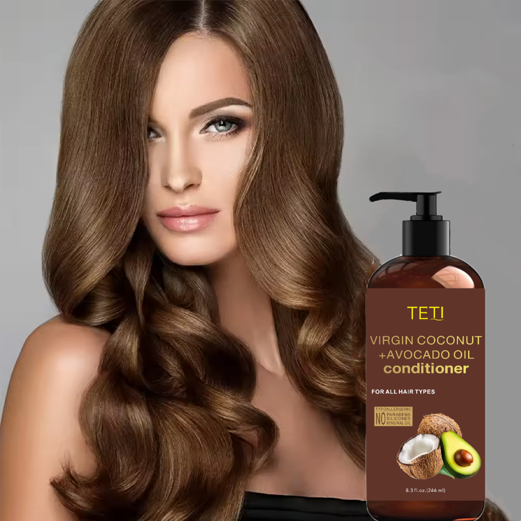 246ML Apple cider Vinegar Shampoo and Conditioner Set with Coconut and Avocado Oil - Gentle shampoo Set for men and women