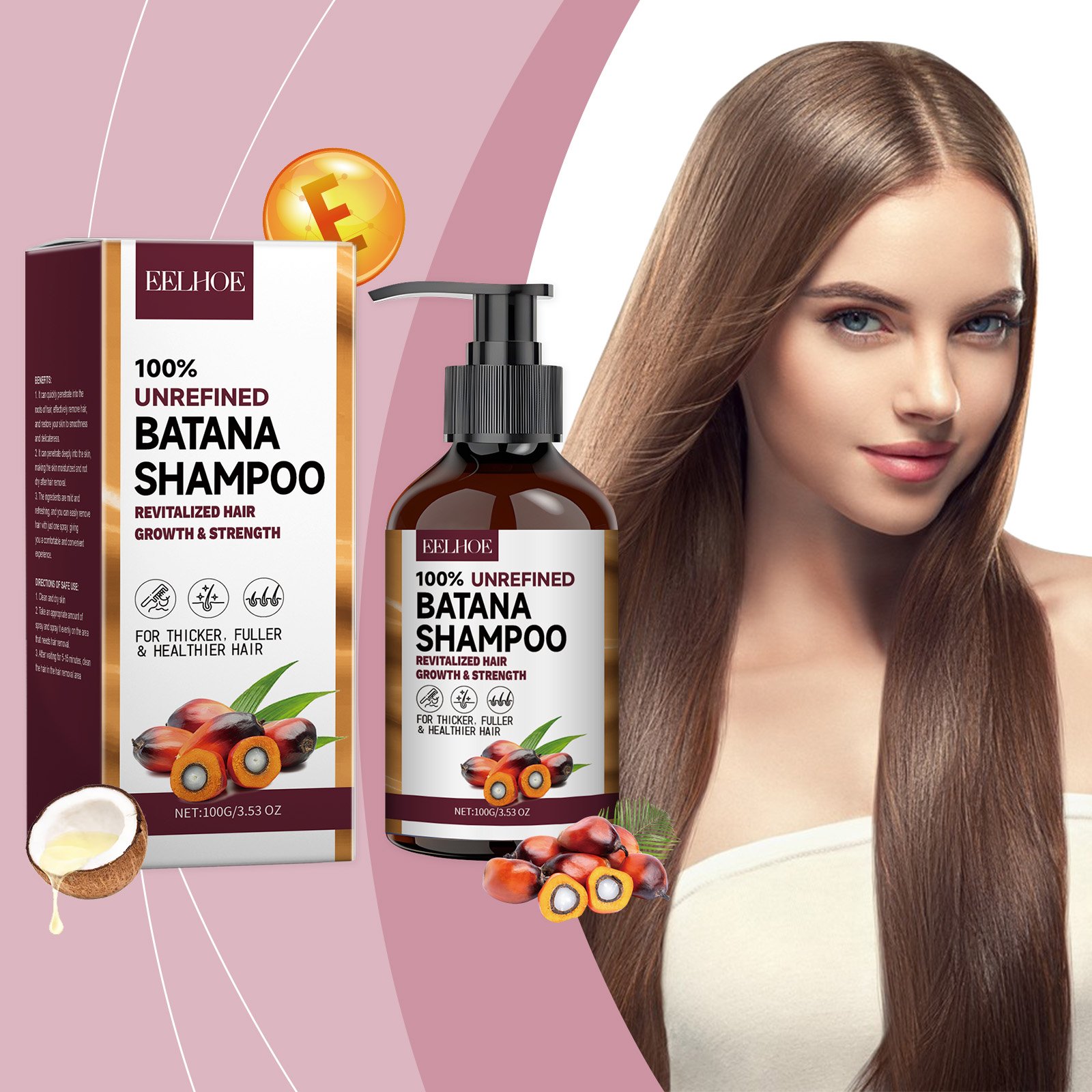 EELHOE Batana Oil Shampoo Nourishing Batana Shampoo Strengthen Batana Hair Shampoo