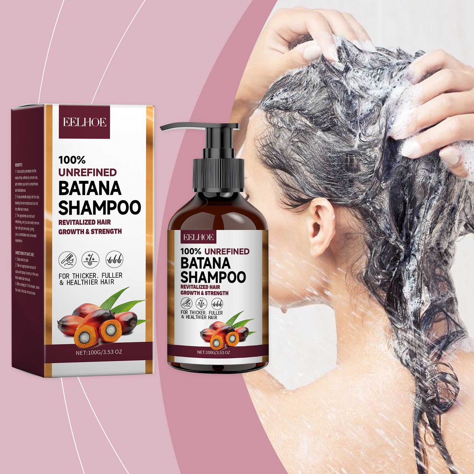 EELHOE Batana Oil Shampoo Nourishing Batana Shampoo Strengthen Batana Hair Shampoo