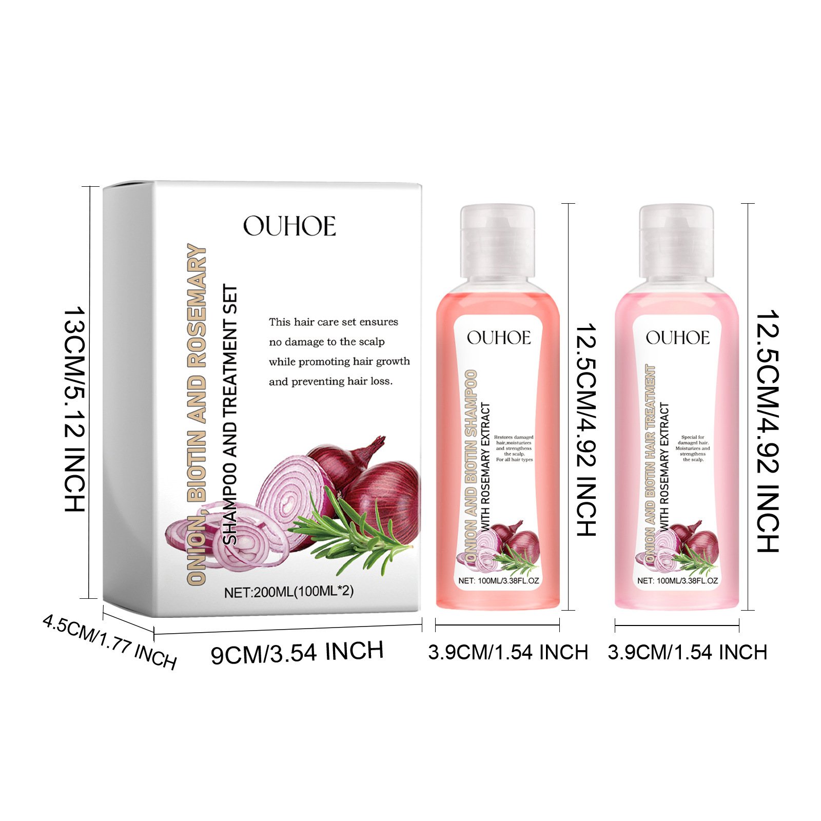 Wholesale Hair Care Set Onion And Rosemary Shampoo Strengthen Hair Repair Damage Follicles Shampoo Set For Women