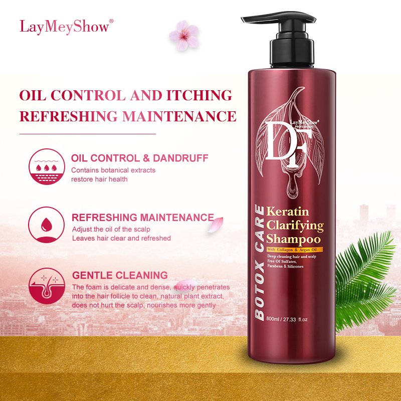 Keratin Argan Oil Clarifying Shampoo Deep cleaning purifying shampoo for all hairs especially for oily hair