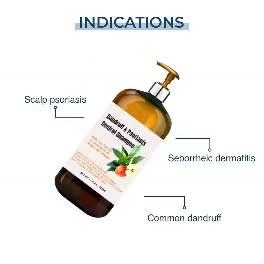 Eczema Psoriasis Shampoo 3% Salicylic Acid Anti-Dandruff Seborrheic Dermatitis Relieve Scalp Treatment Folliculitis Hair Shampoo