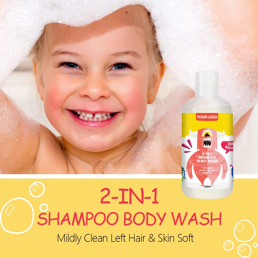 Natural Kids Baby Hair Care & Styling Product Hair Growth Oil Shampoo & Body Wash Leave In Conditioner Edge Control Children Set