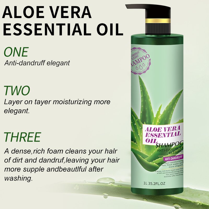 1000ml Lemon Aloe Vera Shampoo Plant Essential Oil Moisturizing Hair Care Shampoo Anti-dandruff and Anti-itching Shampoo