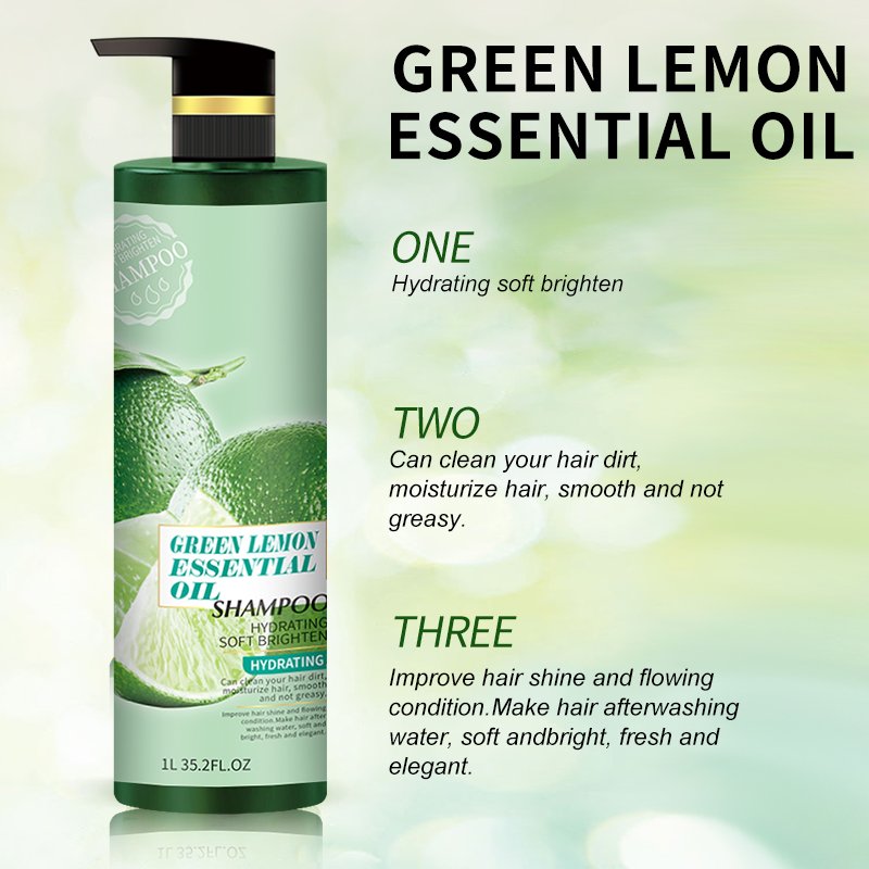 1000ml Lemon Aloe Vera Shampoo Plant Essential Oil Moisturizing Hair Care Shampoo Anti-dandruff and Anti-itching Shampoo