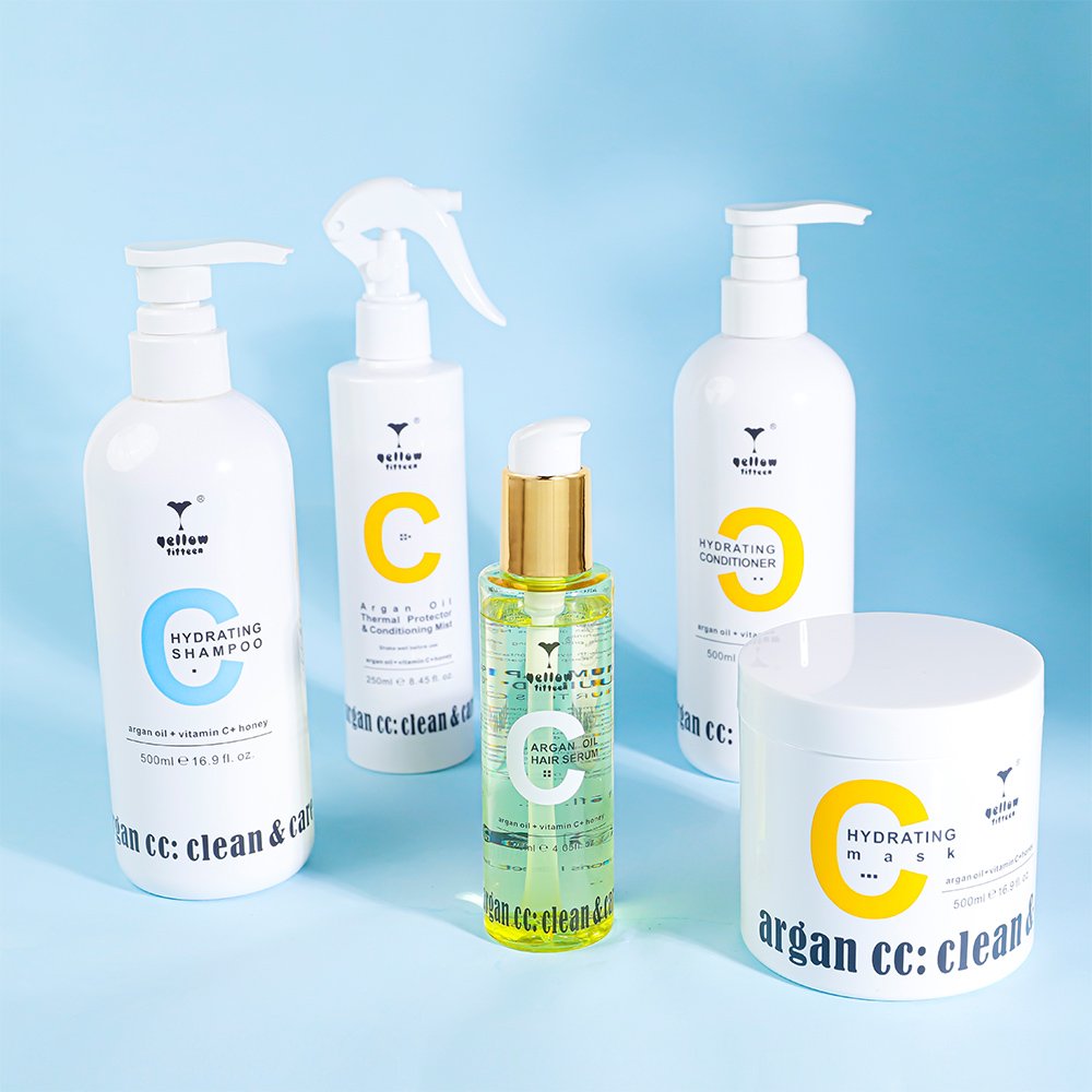 Private label organic honey vitamin C hair care sets argan oil hair treatment mask shampoo and conditioner