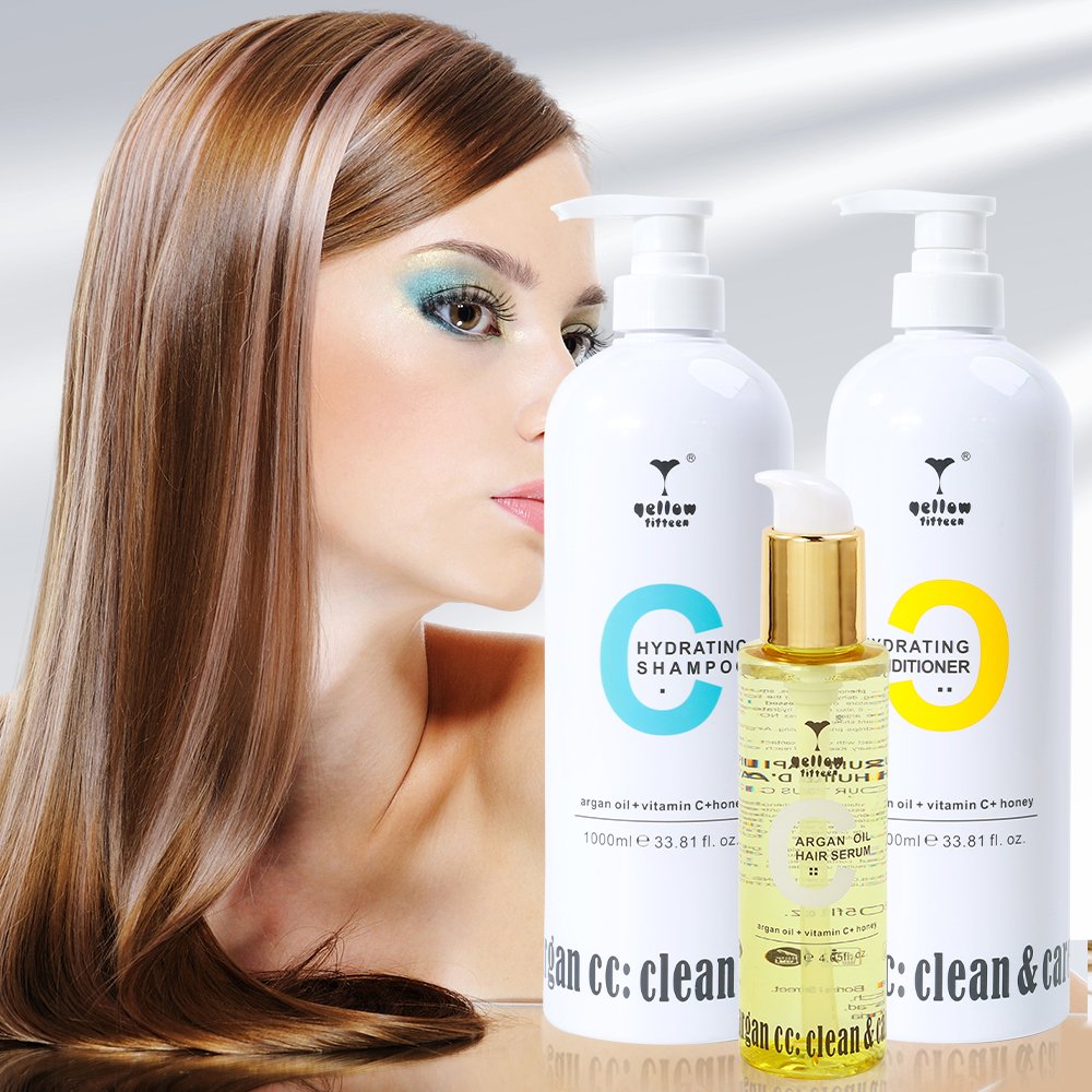 Private label organic honey vitamin C hair care sets argan oil hair treatment mask shampoo and conditioner