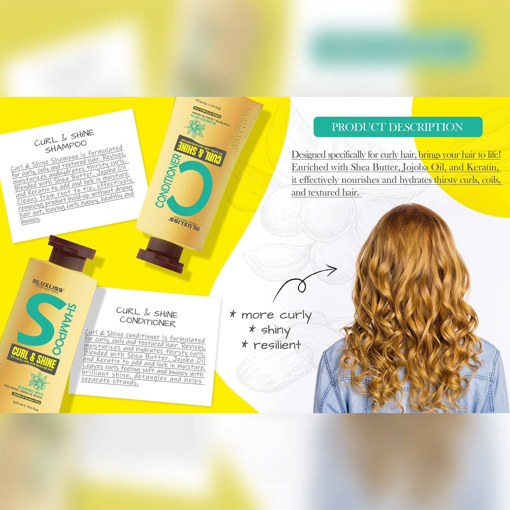 Wholesale Hair Care Luxliss Biotin Collagen Vitamin Hair Shampoo Nourishing Orgainc Anti Hair Loss Shampoo and Conditioner Set