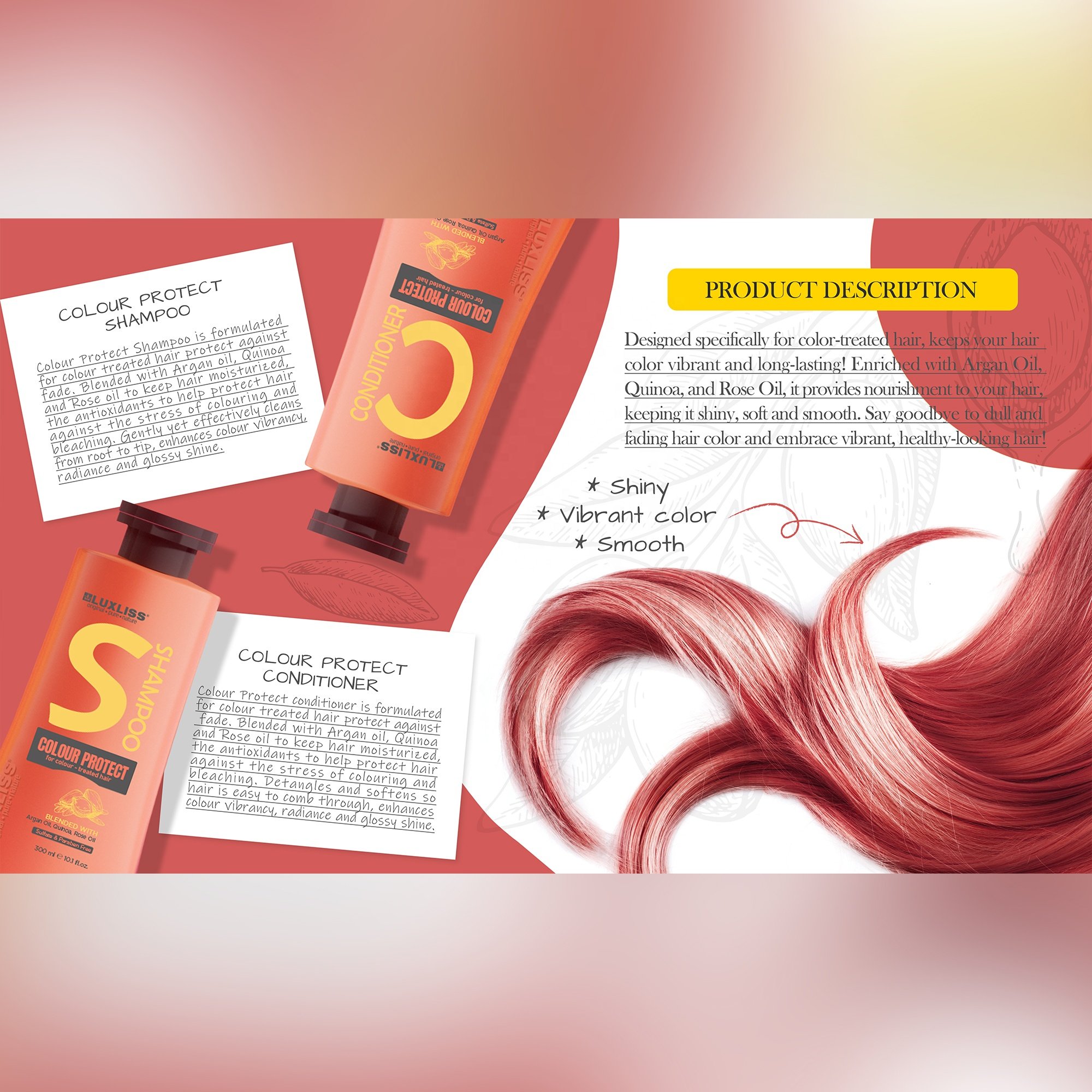 Wholesale Hair Care Luxliss Biotin Collagen Vitamin Hair Shampoo Nourishing Orgainc Anti Hair Loss Shampoo and Conditioner Set