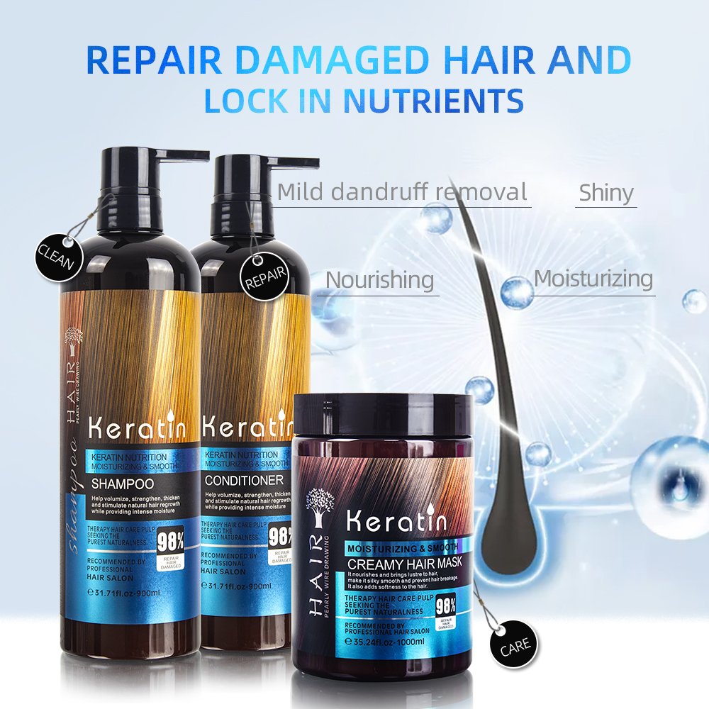 Keratin hair products China OEM brands manufacturer OEM best treatment keratin hair shampoo and conditioner