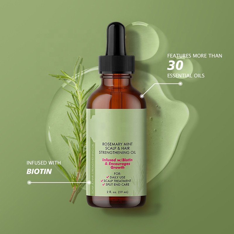 Organics Rosemary Mint Scalp & Hair Strengthening Oil, Infused w/Biotin and Encourages Growth