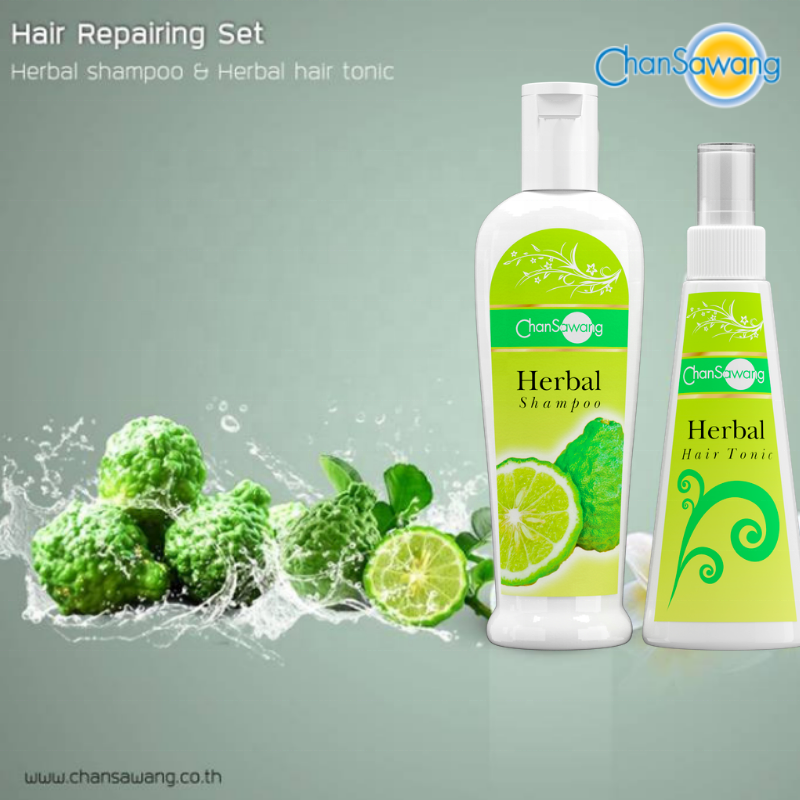Hair Care Set Herbal Shampoo and Herbal Hair Tonic Spray Best Natural Hair Growth Products Set from Thailand