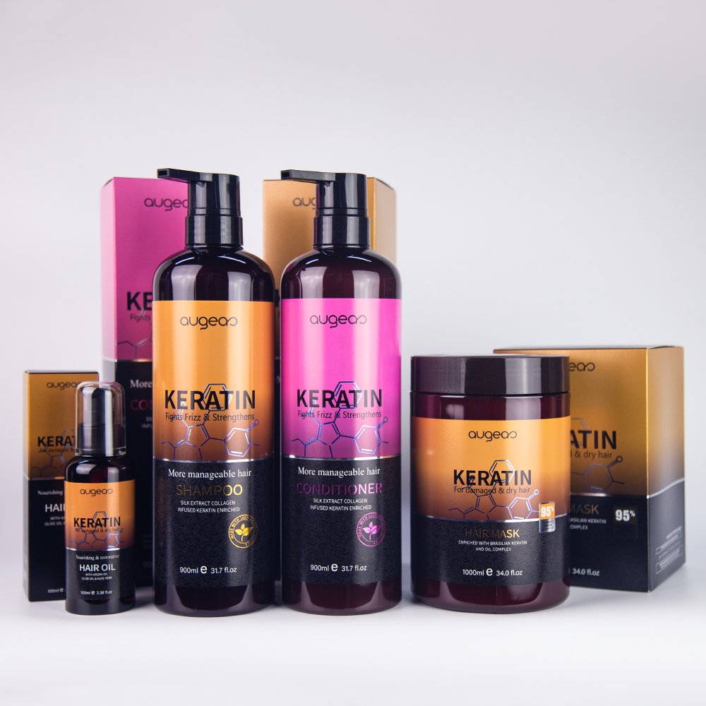 new arrival coconut oil keratin hair shampoo and conditioner for damaged hair