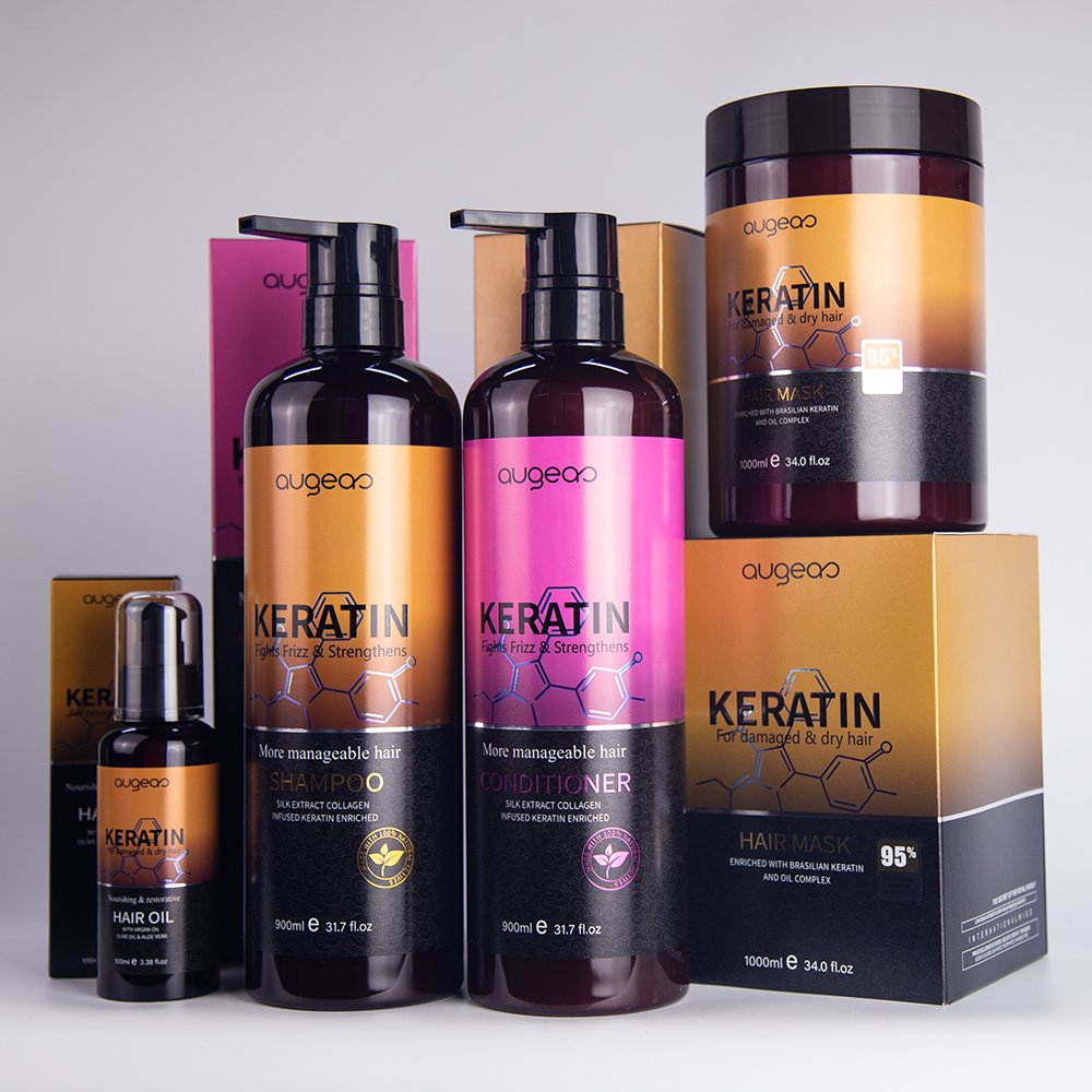 new arrival coconut oil keratin hair shampoo and conditioner for damaged hair