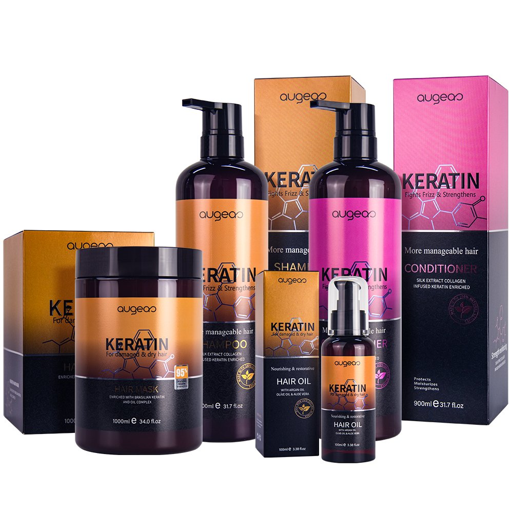 new arrival coconut oil keratin hair shampoo and conditioner for damaged hair