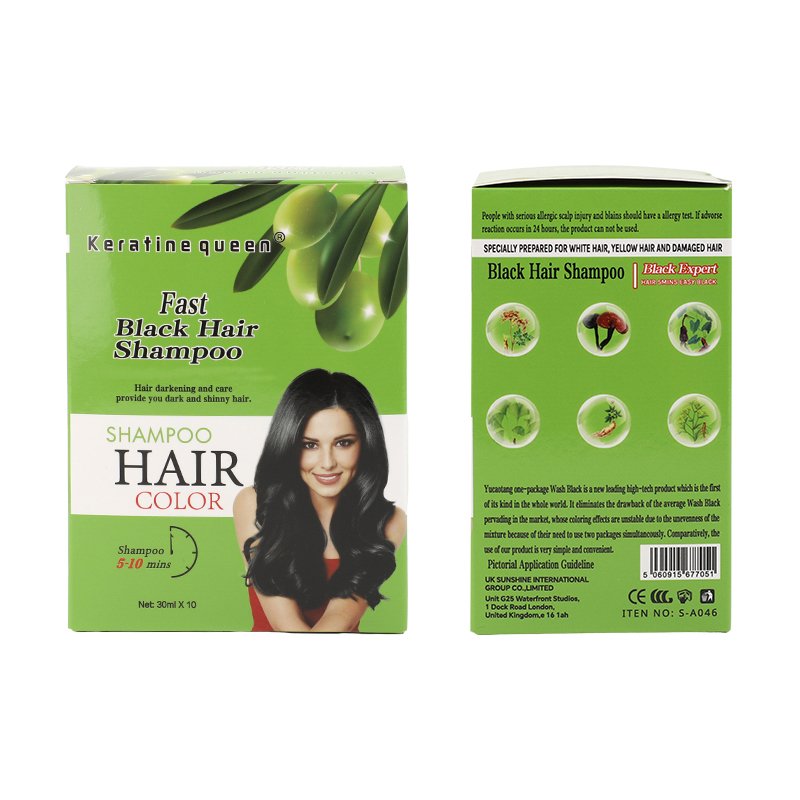 Wholesale Organic Black Hair Dye Shampoo With Bag Professional Nourishing Hair Color Shampoo Vegan Black Color Dye Shampoo