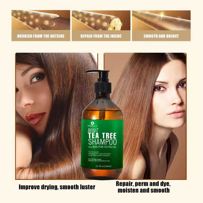 Classic Design Custom Logo Fast Hair Growth Ginger Anti-Dandruff Organic Red Onion Tea Tree Oil Shampoo
