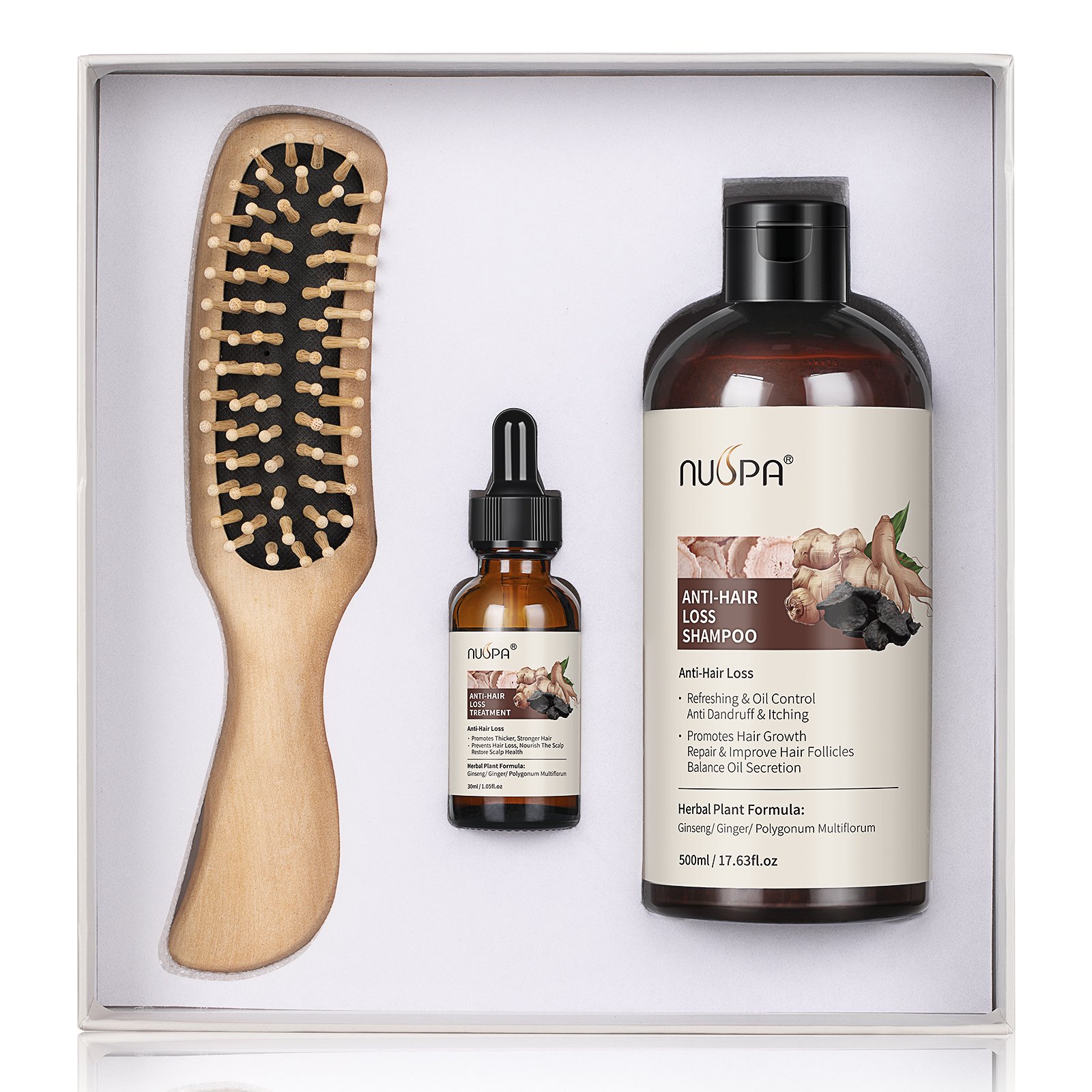 Factory Sale Vegan Ginger Hair Care Set Organic Hair Growth Serum Herbal Anti Hair Loss Shampoo