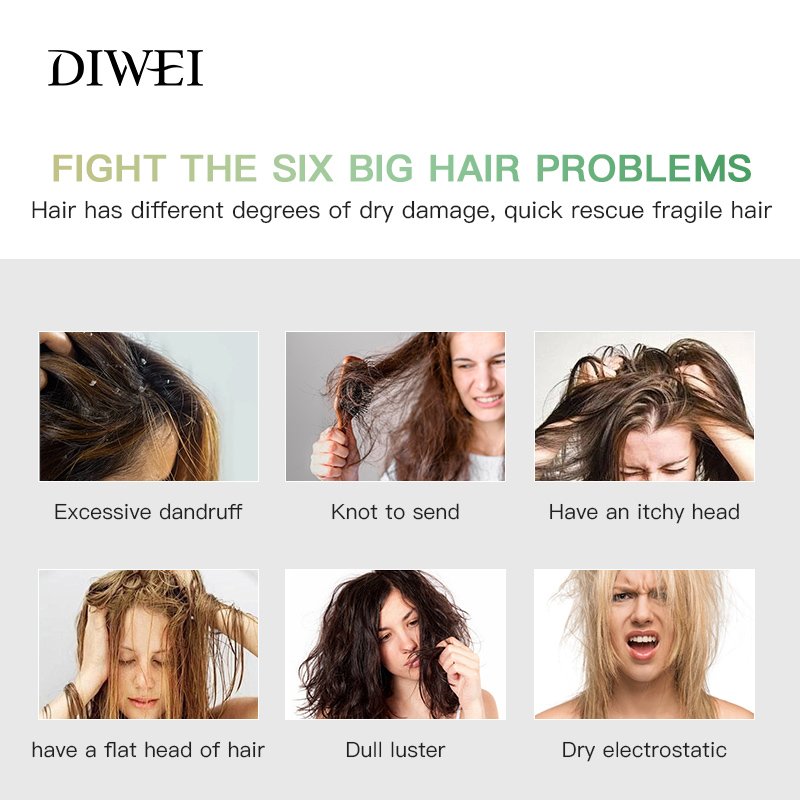 DIWEI Wholesale Natural Healthy Hair Scalp Repairing Long oily Hair dandruff organic Shampoo for tired damaged hair