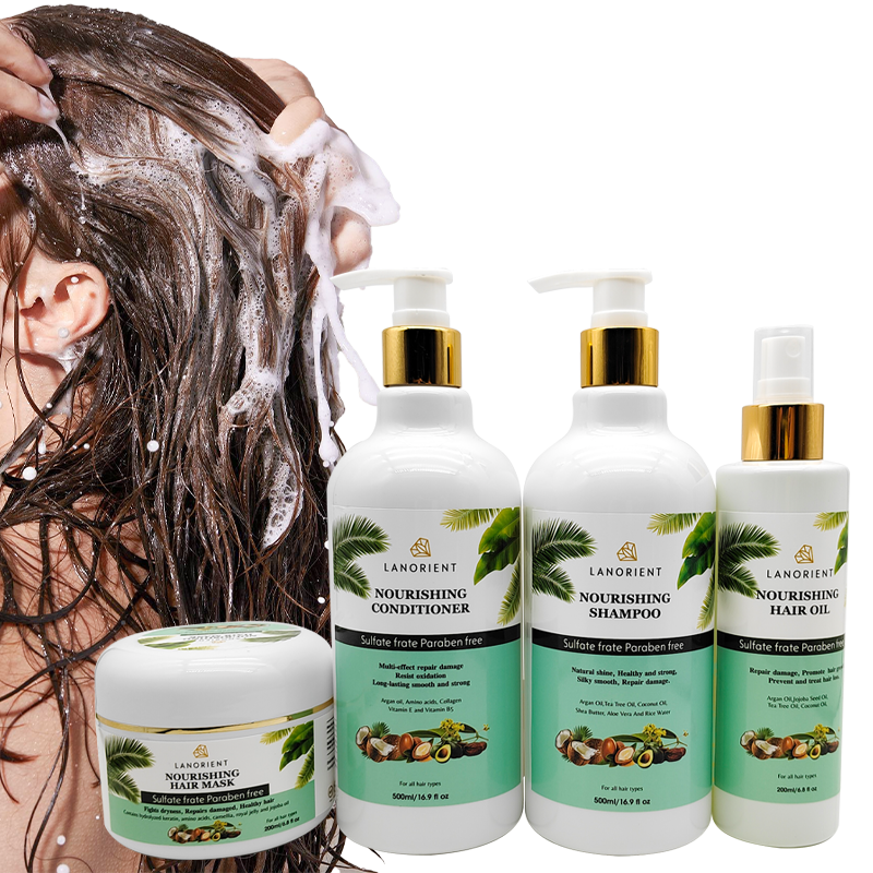 Private Label Argan Oil Smoothing Hair Repair Split End Conditioner Wholesale Organic Argan Shampoo Hair Care Set