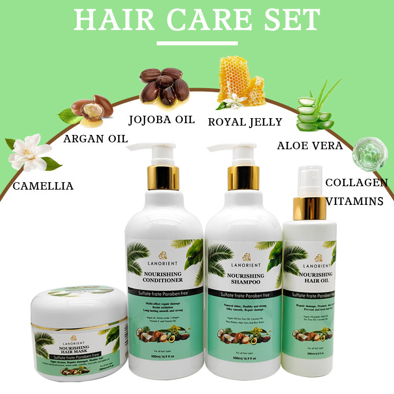 Private Label Argan Oil Smoothing Hair Repair Split End Conditioner Wholesale Organic Argan Shampoo Hair Care Set