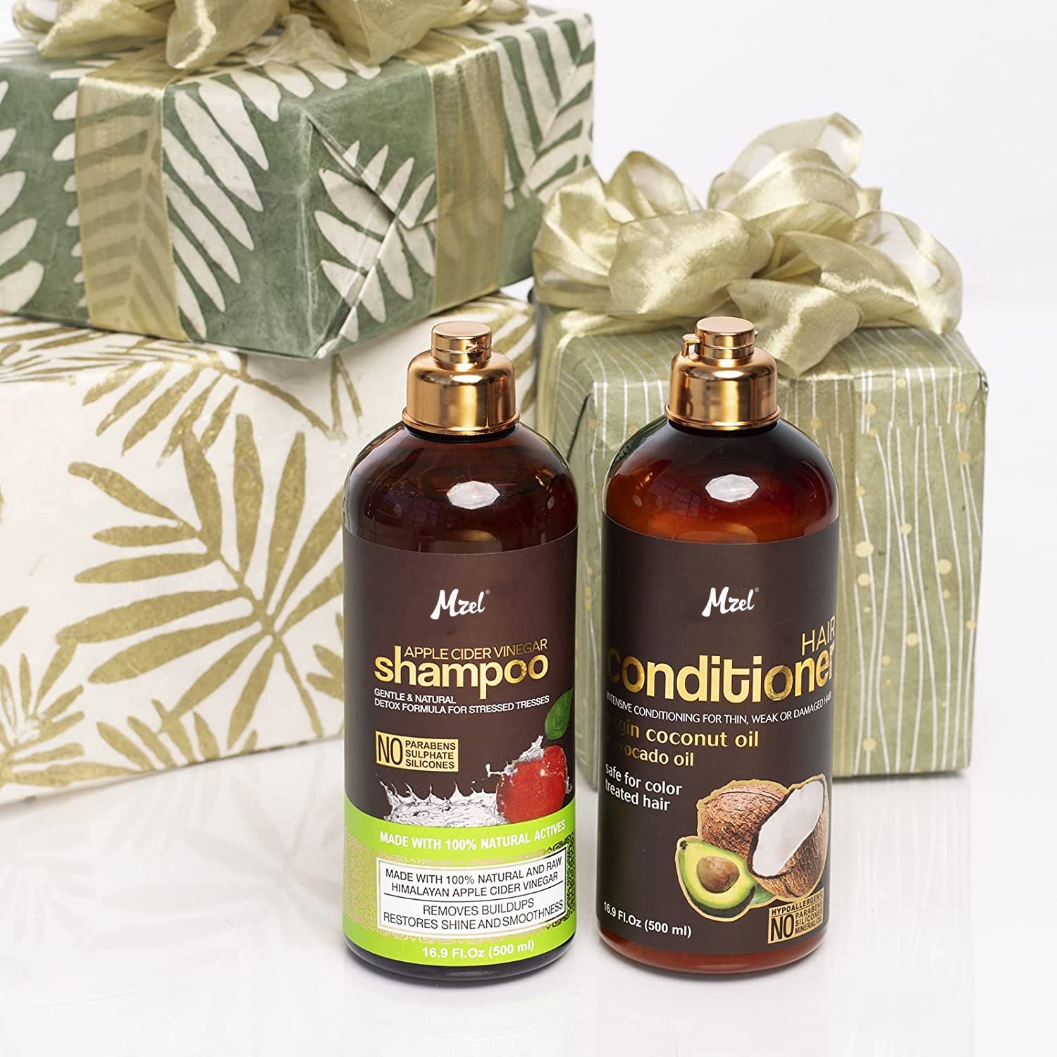 Private Label Organic Natural Apple Cider Vinegar Shampoo and Conditioner for Dry Hair Men and Womens