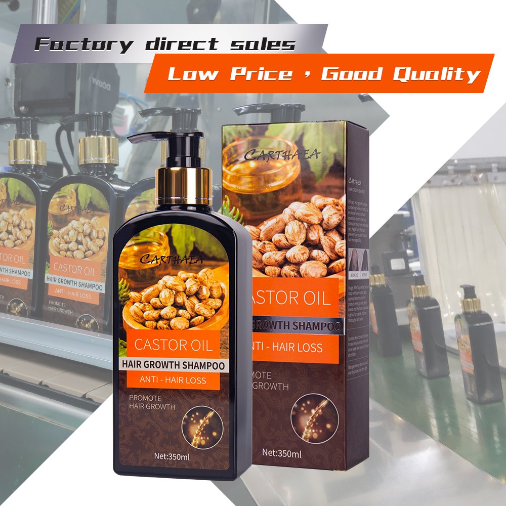 Private Label Natural hair products Moisturizing Anti loss care Vegan Biotin castor oil hair growth shampoo