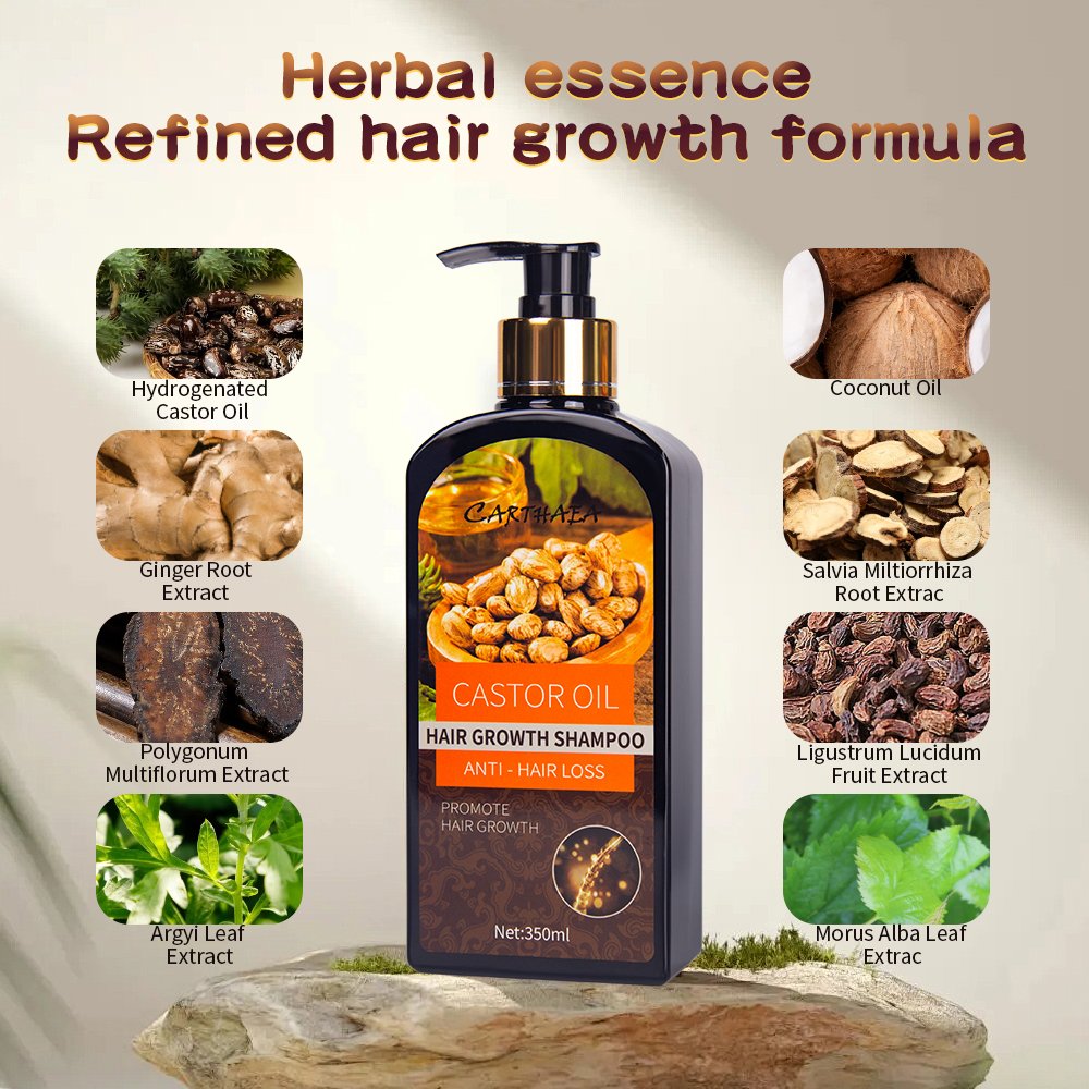 Private Label Natural hair products Moisturizing Anti loss care Vegan Biotin castor oil hair growth shampoo