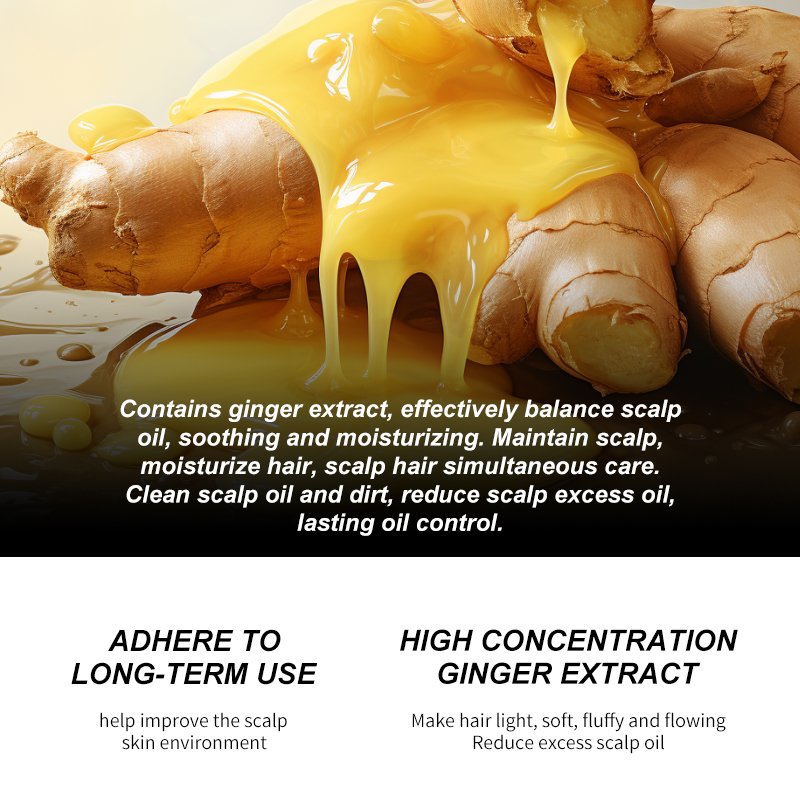 King Ginger Hair Care Shampoo And Conditioner Set For Women Sulfate Free Ginger Plant Extract Anti-Hair Loss Hair Shampoo