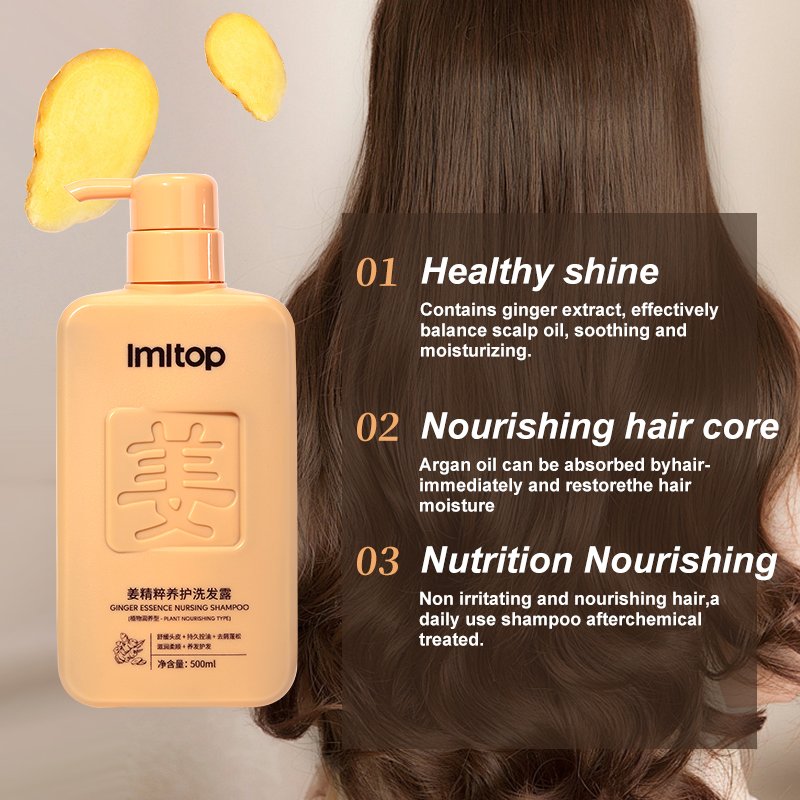 King Ginger Hair Care Shampoo And Conditioner Set For Women Sulfate Free Ginger Plant Extract Anti-Hair Loss Hair Shampoo