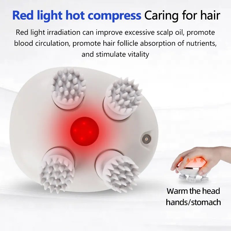 Electric Hair Growth Comb Red Light Therapy Scalp Head Massager Brush Anti Hair Loss Essence Oil Applicator Massage Comb